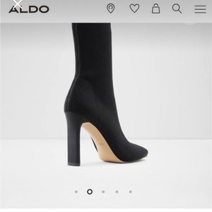 Womens knee high knitted sock heel boots